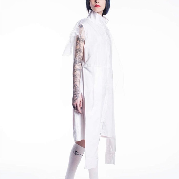 Avant-garde layered white dress, ethereal punk rebel artist. Only 1 exists - Picture 5 of 5